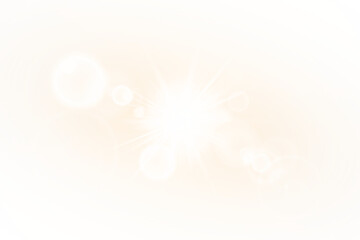 A vibrant and bright light flare background with glowing circles, sparkles, and an orange hue PNG overlay effect