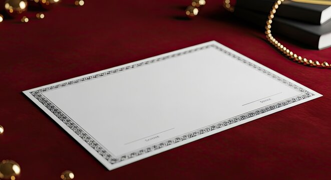 Prestigious Certificate Mockup with a Gold Seal on Velvet