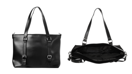 An elegant feminine bag in open and closed form.