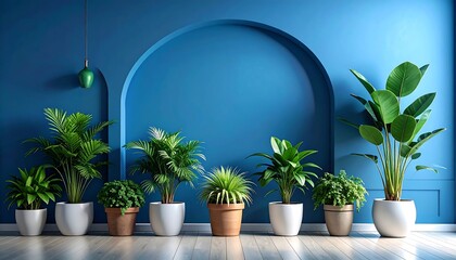 Modern room with plants