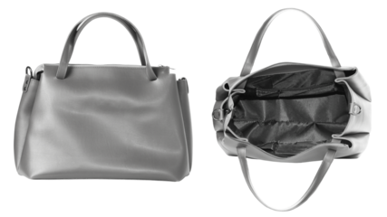 An elegant feminine bag in open and closed form.