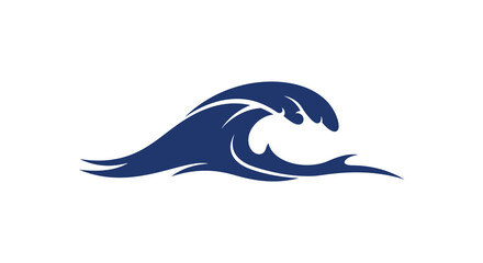 A simple graphic depiction of a dark blue ocean wave crest