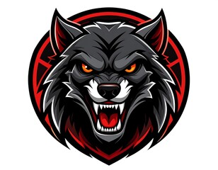 Fierce wolf head logo, graphic design