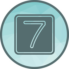Keycap Digit Seven icon vector image. Suitable for mobile apps, web apps and print media.