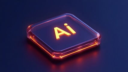 AI Artificial Intelligence Chip Processor Glowing Technology Hardware Computing