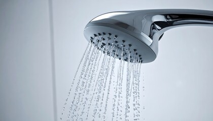 Modern shower head spraying water
