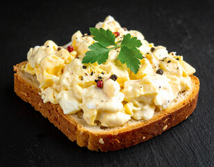 たっぷりのタマゴサラダをのせたトースト