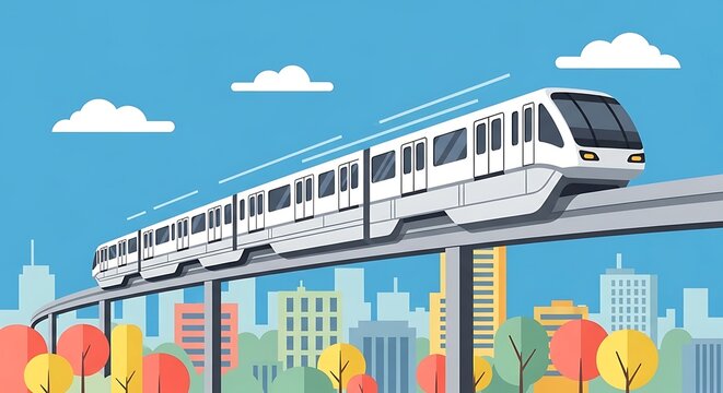 Elevated Train Cityscape.