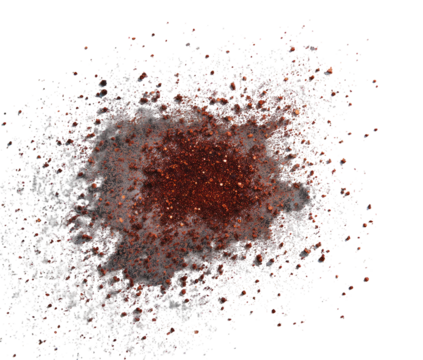 Abstract, vibrant cluster of  reddish-brown particles