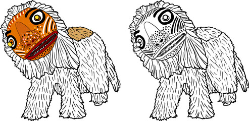 탈춤사자탈-세트