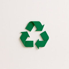 Obraz premium Green Recycling Symbol on Minimalist Background