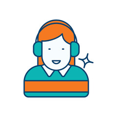 Virtual Assistant Filled Outline Icon