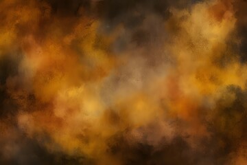 Abstract Fire Smoke Cloud Texture In Orange And Brown With Dramatic Atmospheric Effect
