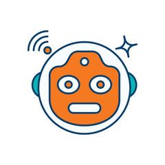 Smart Robot Filled Outline Icon
