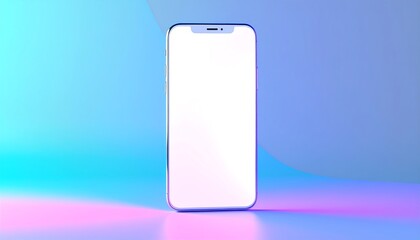 Modern smartphone mockup in vibrant neon colors