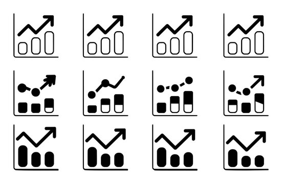 Collection of Business Growth and Data Analysis Icons