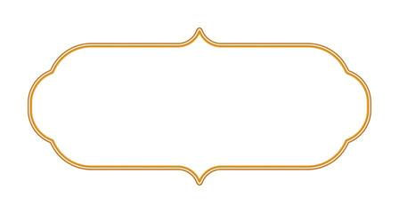 Golden realistic luxury 3d frame. Oriental style Islamic windows, Indian border, ornamental decorative element, morocco shapes. Vector illustration for invitation, greeting card, decorative design