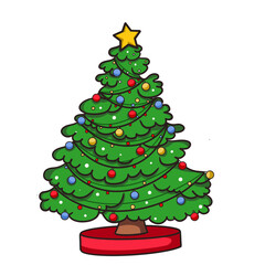 Cute Christmas tree set decorated with bell and lamps PNG image.