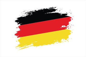 Germany flag brush stroke vector, grunge abstract German national flag design, textured paint stroke patriotic background