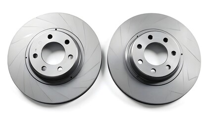 Brake discs isolated on white background. Auto part - Braking disk