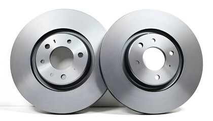 Brake discs isolated on white background. Auto part - Braking disk