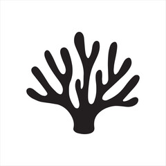 Obraz premium Coral Silhouette Icon on Transparent Background