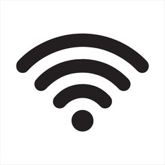 WiFi Signal Icon Silhouette on Transparent Background