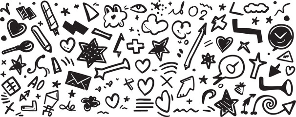 Fototapeta premium Abstract Doodle Universe Creative Chaos Sketches Playful Mind Scribbles