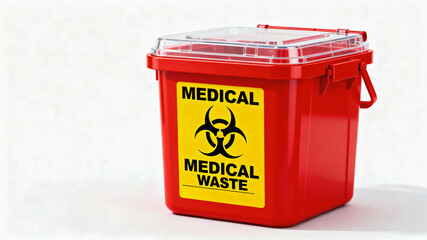 Medical waste container with secure lid for safe waste management in healthcare facility