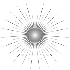 Obraz premium Silver Shining Sunburst Star Rays Illustration