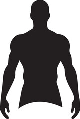 Fototapeta premium Human Silhouette, Male Bodybuilder with Muscular Build | Health and Fitness, Male Anatomy Vector for Gym Marketing, Logo Design and Graphic Resources