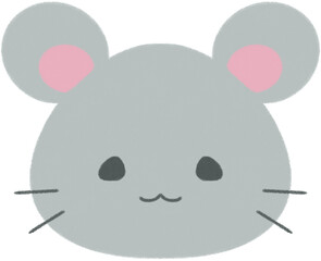 귀여운 쥐 얼굴 일러스트