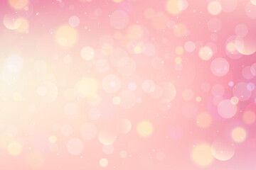 Pink gradient background with soft color gradation. Peach pastel bg with glowing bokeh. Abstract lovely vector wallpaper. Cute romantic minimal backdrop