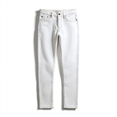 Pair of white jeans, straight leg, classic fit