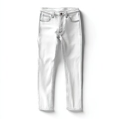 Pair of white jeans, flatlay, studio shot