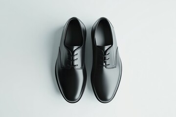 Shoe Mockup elegant leather dress shoes with visible stitching, clean and professional composition, copy space, background color white, minimalism, stock vector