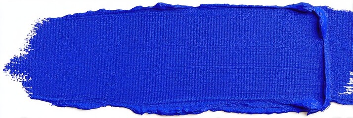 Horizontal, vibrant cobalt blue paint stroke