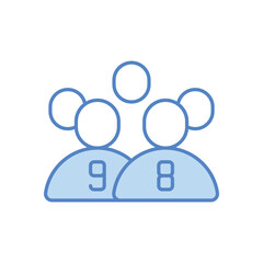 Sports Team Blue Color Tone Icon Vector