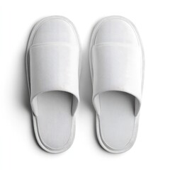 Pair of white, minimalist slides