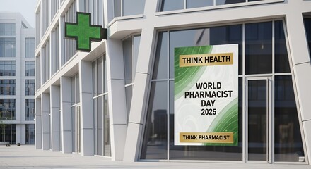 Naklejka premium World Pharmacists Day 2025 banner/poster, Think Health, Think Pharmacist theme
