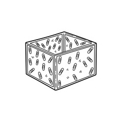 Doodle cubicle icon with walls filled with paperclip icons