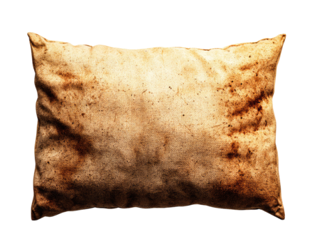 Faded, stained pillow, aged texture