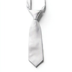 A plain, light gray tie against white