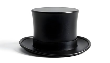Cylinder black top hat isolated on white background. 3d rendered cylinder hat illustration