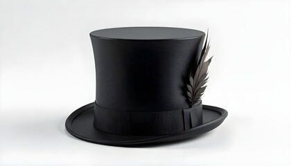 Cylinder black top hat isolated on white background. 3d rendered cylinder hat illustration