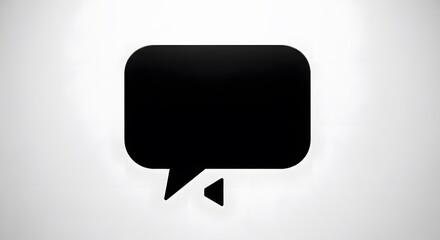 "Realistic 3D Black Speech Bubble with Tail &ndash; High-Quality Render Isolated on White Background, Ideal for Communication Icons, Chat Symbols, Dialogue Design, and Messaging Graphics"