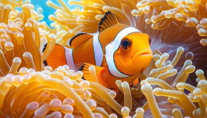 Clownfish nestled in vibrant anemone