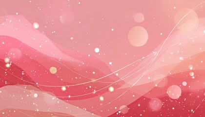 Abstract pink landscape with flowing lines, soft bokeh lights, and subtle sparkle