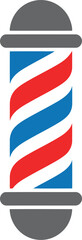 Classic barber pole stripes red blue grey retro vintage sign symbol vector