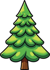 Vibrant cartoon evergreen tree isolated on white clean vector art vector